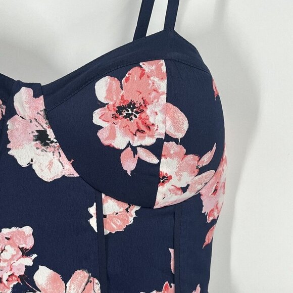 Band of Gypsies Blue Floral Mini Dress Sz XS NWT - Picture 2 of 8